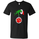 Amazing tee Clemson Tigers Glitter Grinch Monogram Ornament Christmas Gift - Sao chép - Men's V-Neck