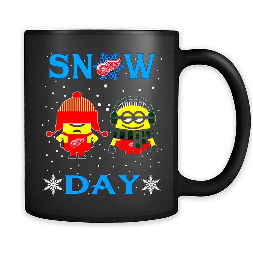 Snow Day Shirt For Detroit Red Wings Vs Minion Fans pingpong