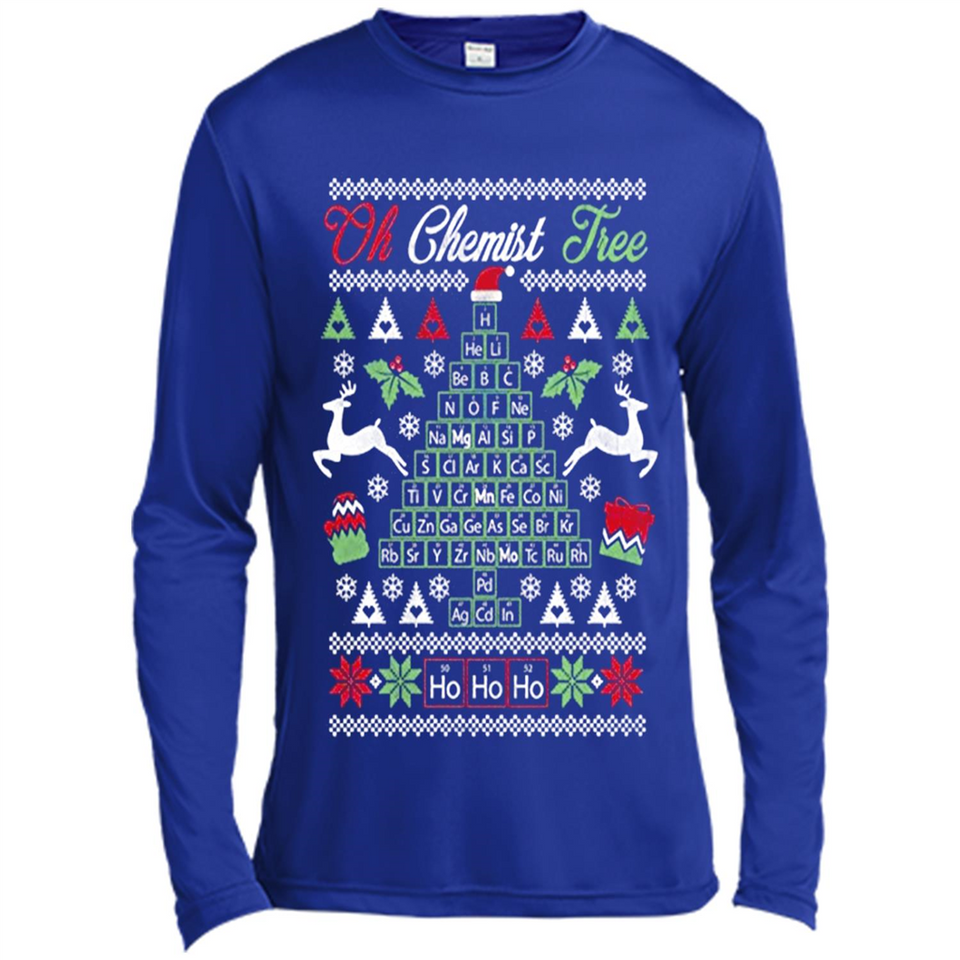 Chemist Tree Shirt Oh Chemistry Tree Ugly Christmas - Canvas Long Sleeve T-Shirt