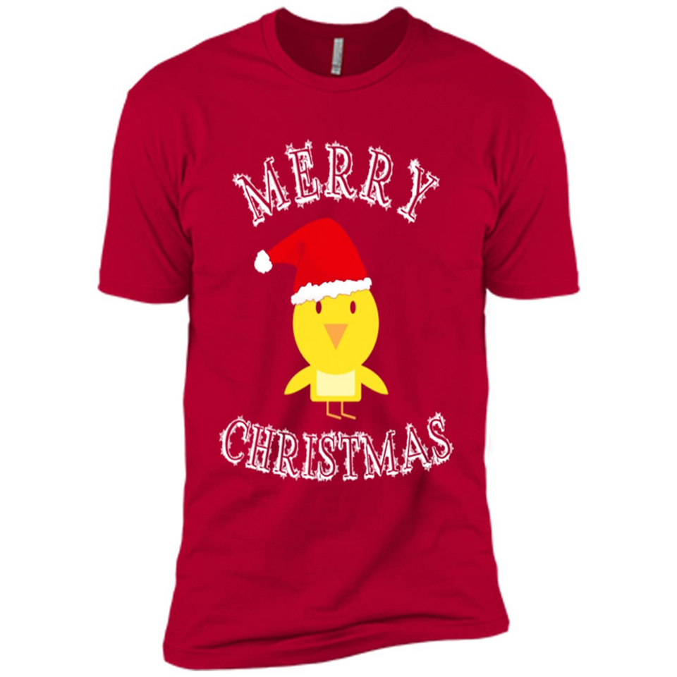 Bird Santa Merry Christmas T-Shirt - Birds Watchers Xmas - Premium Short Sleeve T-Shirt