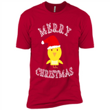 Bird Santa Merry Christmas T-Shirt - Birds Watchers Xmas - Premium Short Sleeve T-Shirt