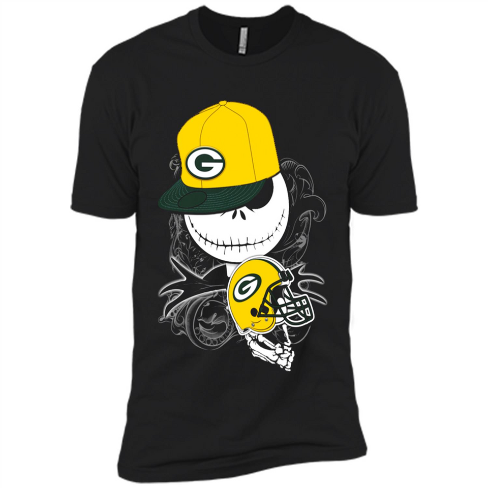 Jack Skellington The Nightmare Before Christmas-Packers Football - Premium Short Sleeve T-Shirt