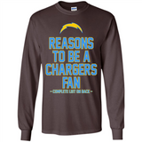 Reasons to be a Los Angeles Chargers Fan Complete List on Back - Long Sleeve T-Shirt