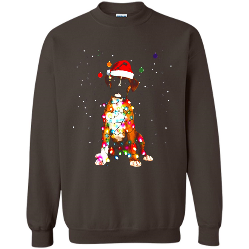 Christmas Lights Boxer Dog Funny Xmas Sweatshirt - Sweatshirt