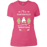This Fighter Pilot Loves Christmas Tree Shirt with Snowman