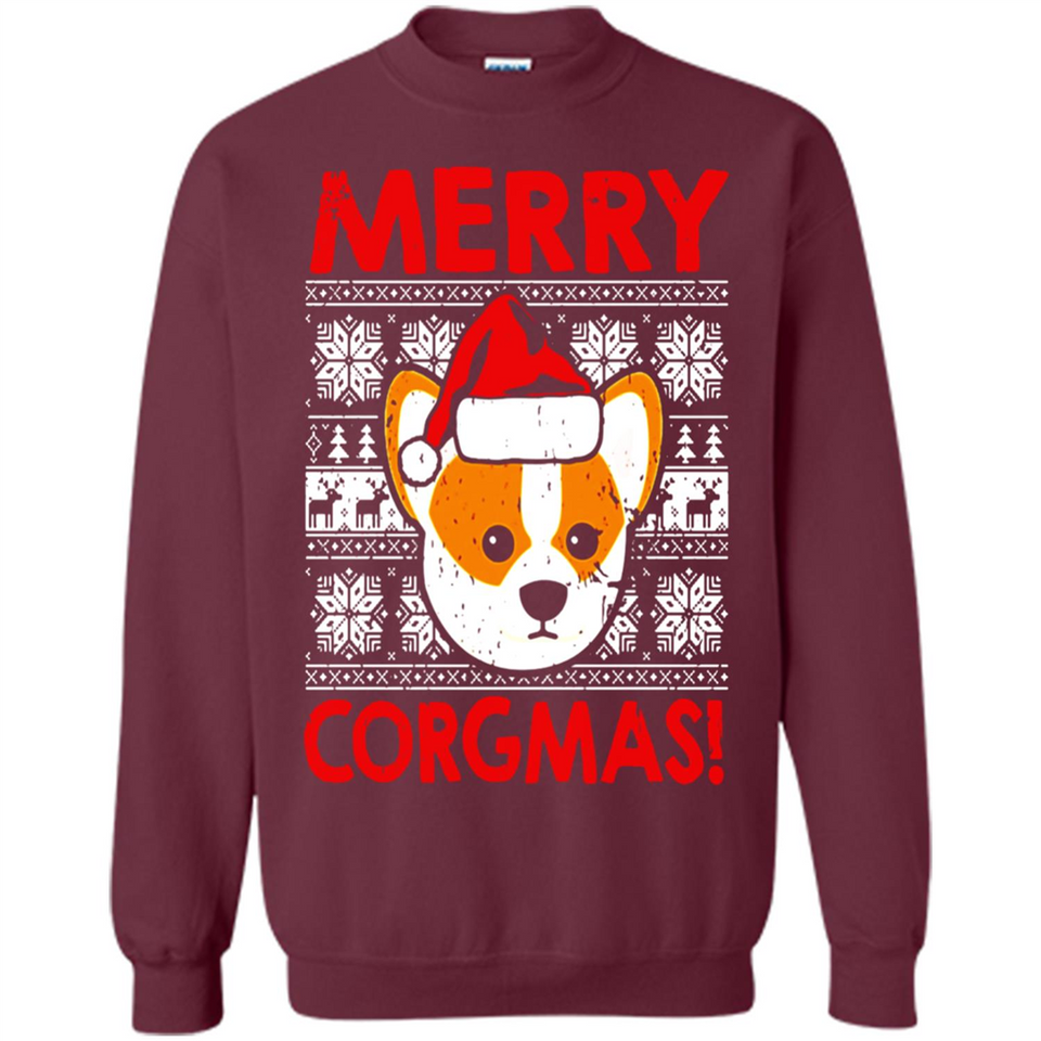 Funny Christmas Santa Corgi Dog Merry Corgmas - Sweatshirt