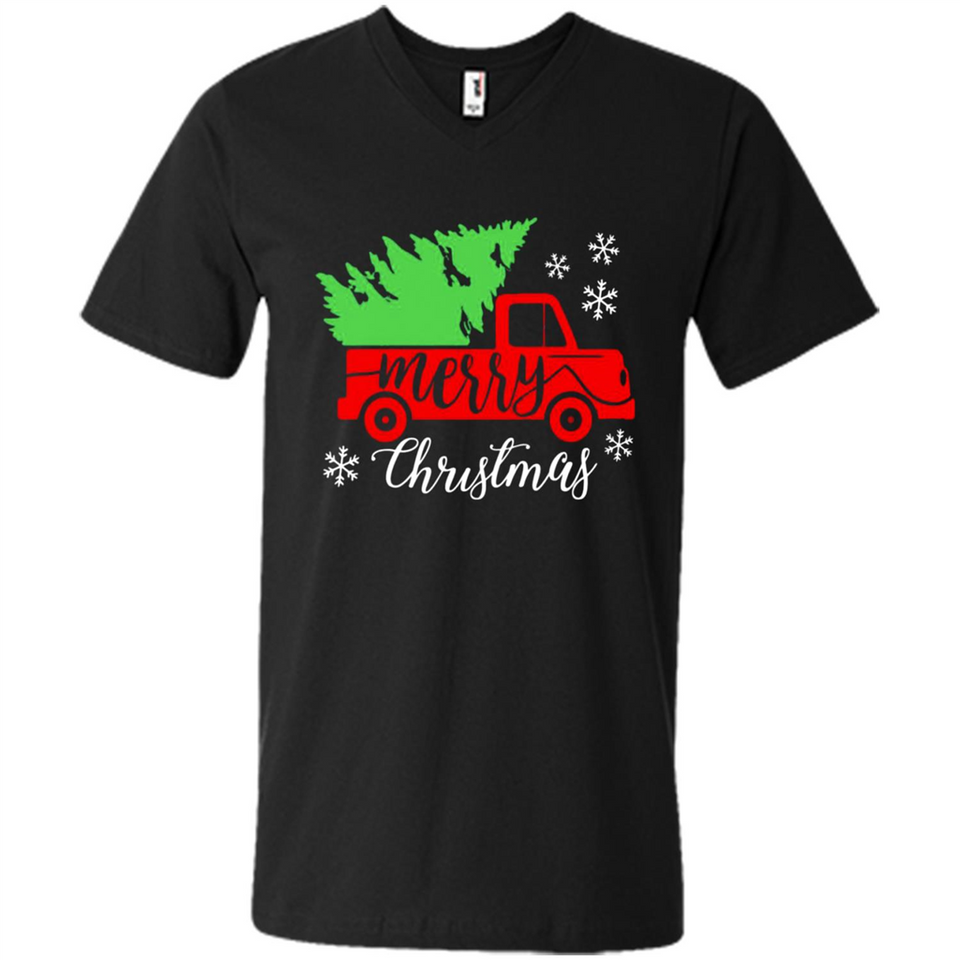 Vintage Christmas Classic Truck T-Shirt with Snow and Tree