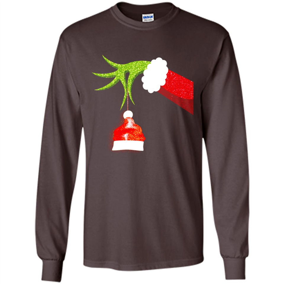 Funny Grinch Hand Holding Santa Hat Ornament Christmas PING PONG