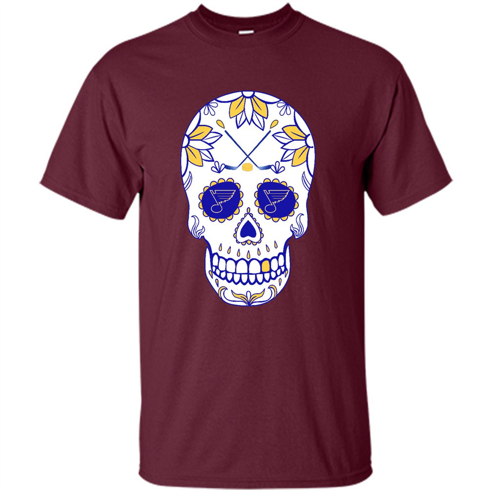 St. Louis Blues Hockey Sugar Skull Day of the Dead
