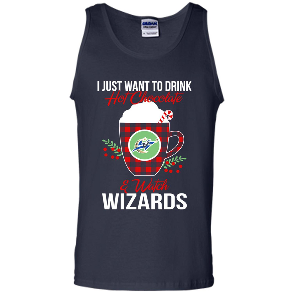 I Just Want To Drink Hot Chocolate & Watch Washington Wizards Ugly Christmas Sweater PINGPONG