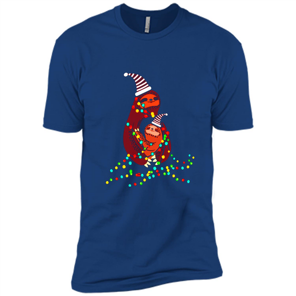 Christmas Lights Sloth Long Sleeve Santa Sloth - Premium Short Sleeve T-Shirt