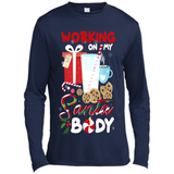 Working On My Santa Body Funny Christmas Gift Sleeve Xmas - Canvas Long Sleeve T-Shirt