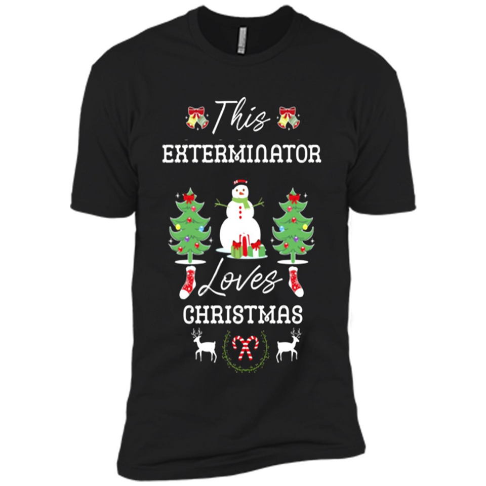 This Exterminator Loves Christmas Tree Shirt with Snowman