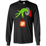 Grinch hand holding Logo HomeDepot Glitter Christmas - Long Sleeve T-Shirt