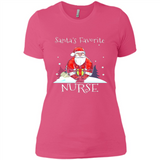 Funny Christmas Nurse Shirt, Santa_s Favorite Nurse - Ladies' Boyfriend T-Shirt