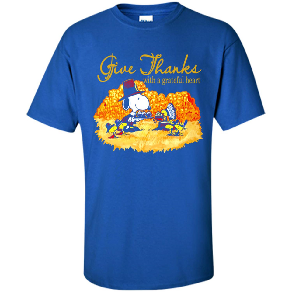 Snoopy Thanksgiving Give Thanks With A Grateful Heart - Shirt
