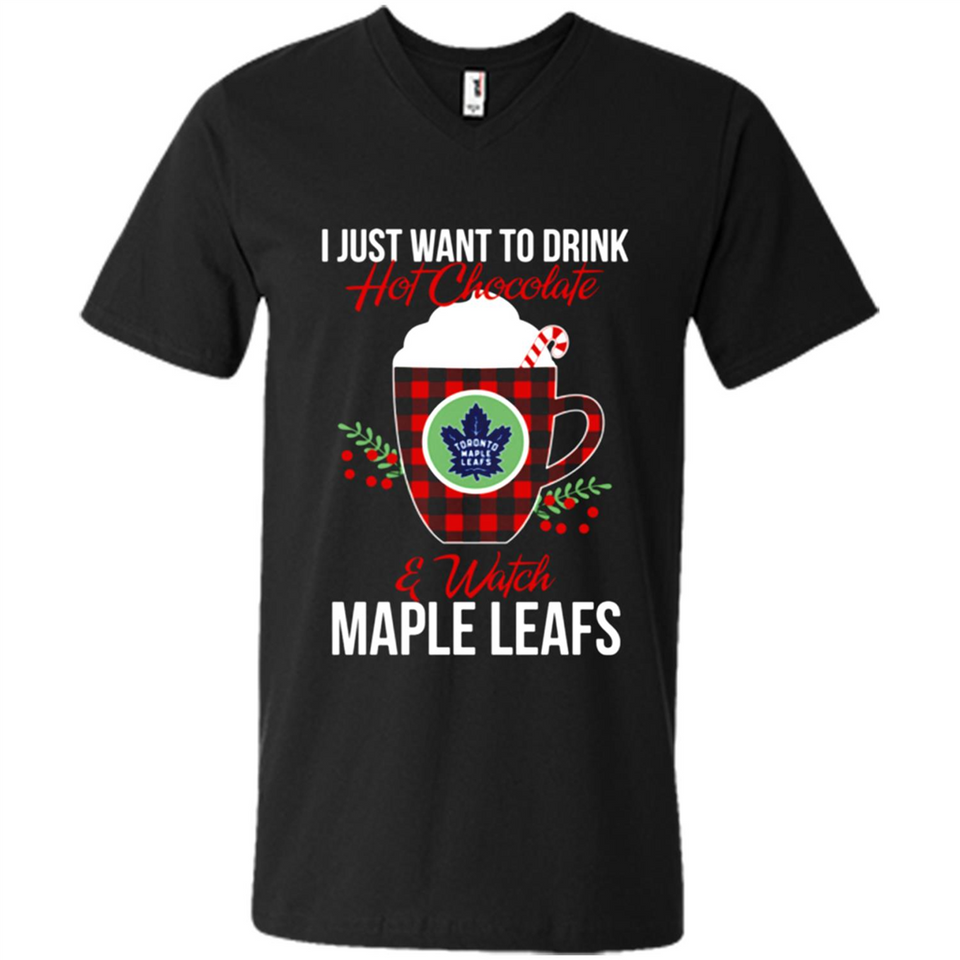 I Just Want To Drink Hot Chocolate & Watch Toronto Maple Leafs Ugly Christmas Sweater PINGPONG