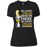 Shirt For Dr Seuss Cat And Pittsburgh Steelers Fans - Ladies' Boyfriend T-Shirt
