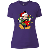Disney Mickey Mouse Christmas Lights Sweatshirt - Ladies' Boyfriend T-Shirt