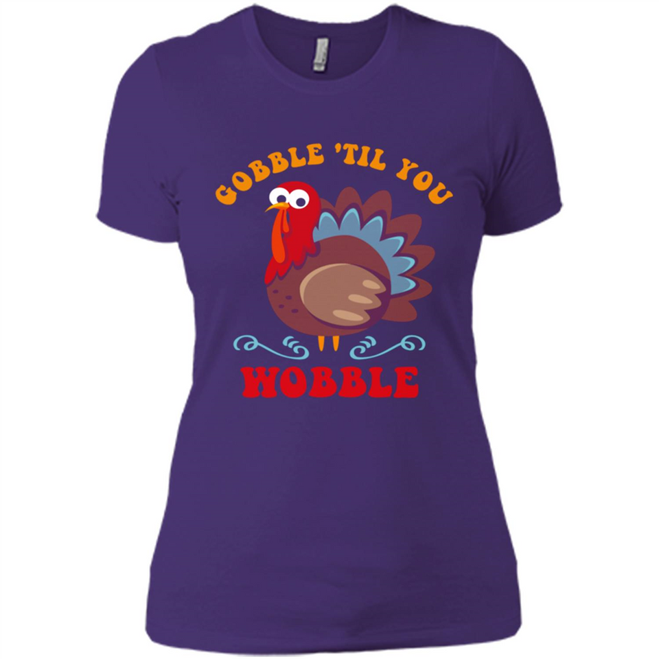 Thanksgiving Gobble Wobble Turkey - Ladies' Boyfriend T-Shirt