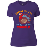 Thanksgiving Gobble Wobble Turkey - Ladies' Boyfriend T-Shirt