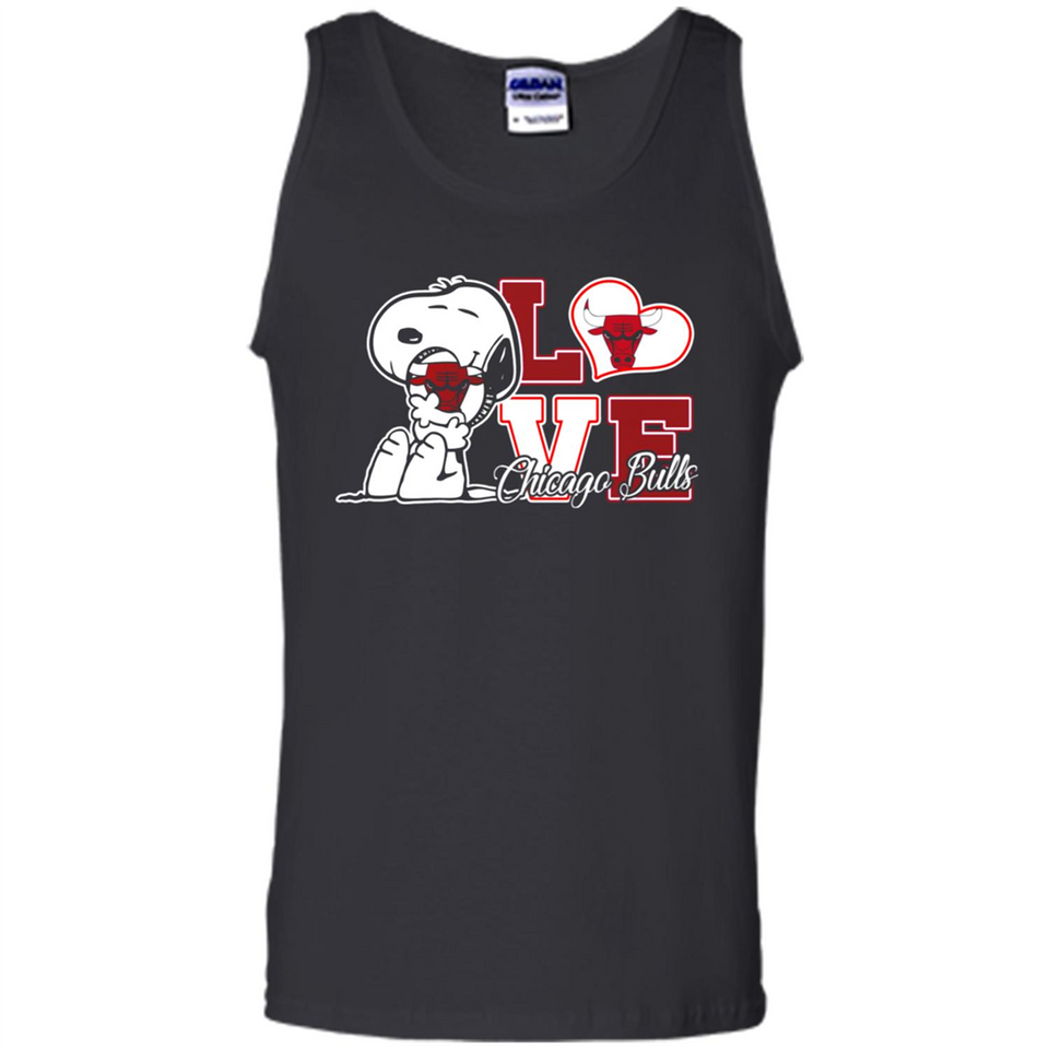 Snoopy loves NBA Chicago Bulls - Tank Top