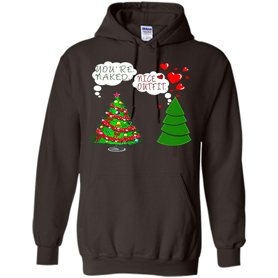 Fir Loves Christmas Tree Funny Undecorated Joke - Hoodie