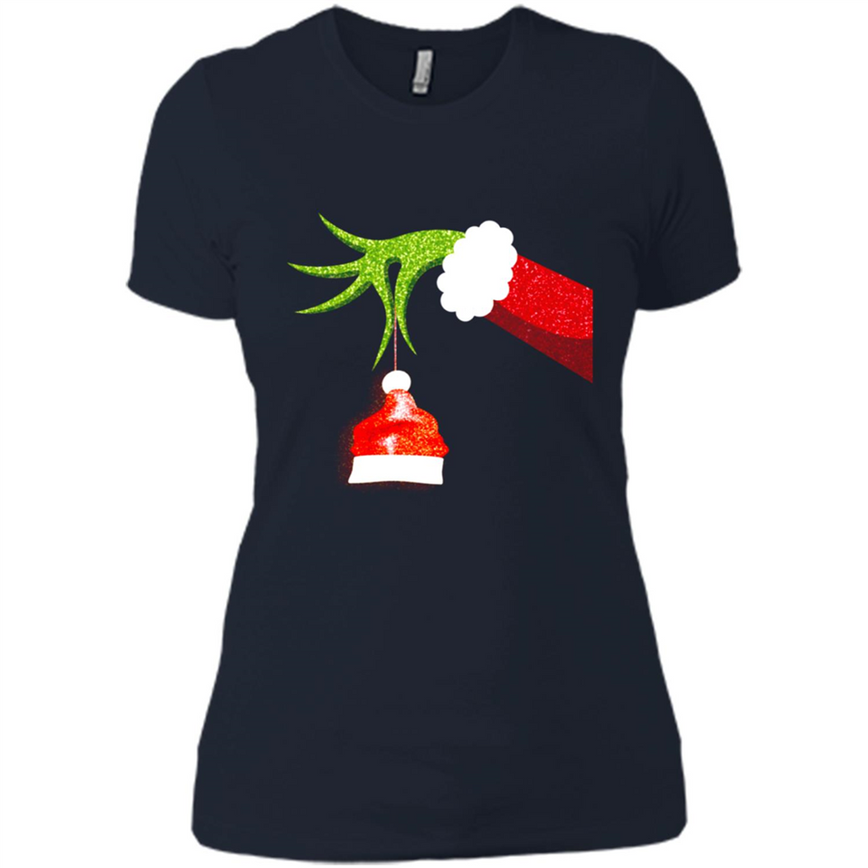 Funny Grinch Hand Holding Santa Hat Ornament Christmas PING PONG