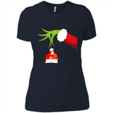 Funny Grinch Hand Holding Santa Hat Ornament Christmas PING PONG