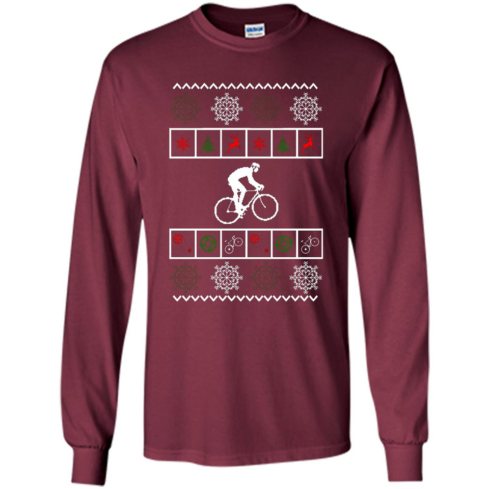 Christmas Ugly Sweater Best Cycling Ugly Christmas Sweater - Long Sleeve T-Shirt