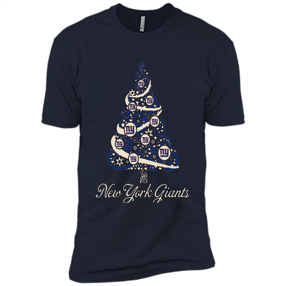 New York Giants NFL Football Team Logo Christmas Tree T-Shirt - Premium Short Sleeve T-Shirt