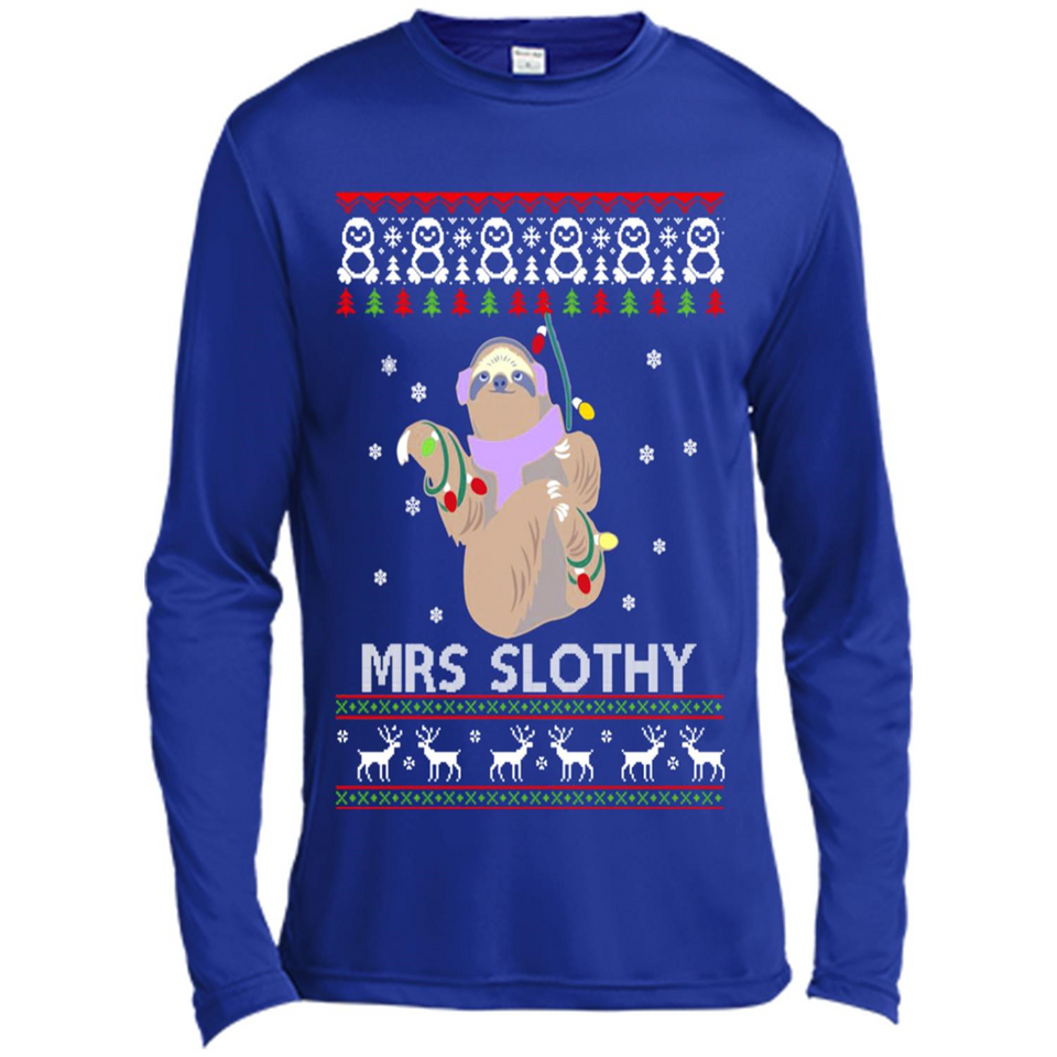 Mrs Slothy Christmas - Canvas Long Sleeve T-Shirt