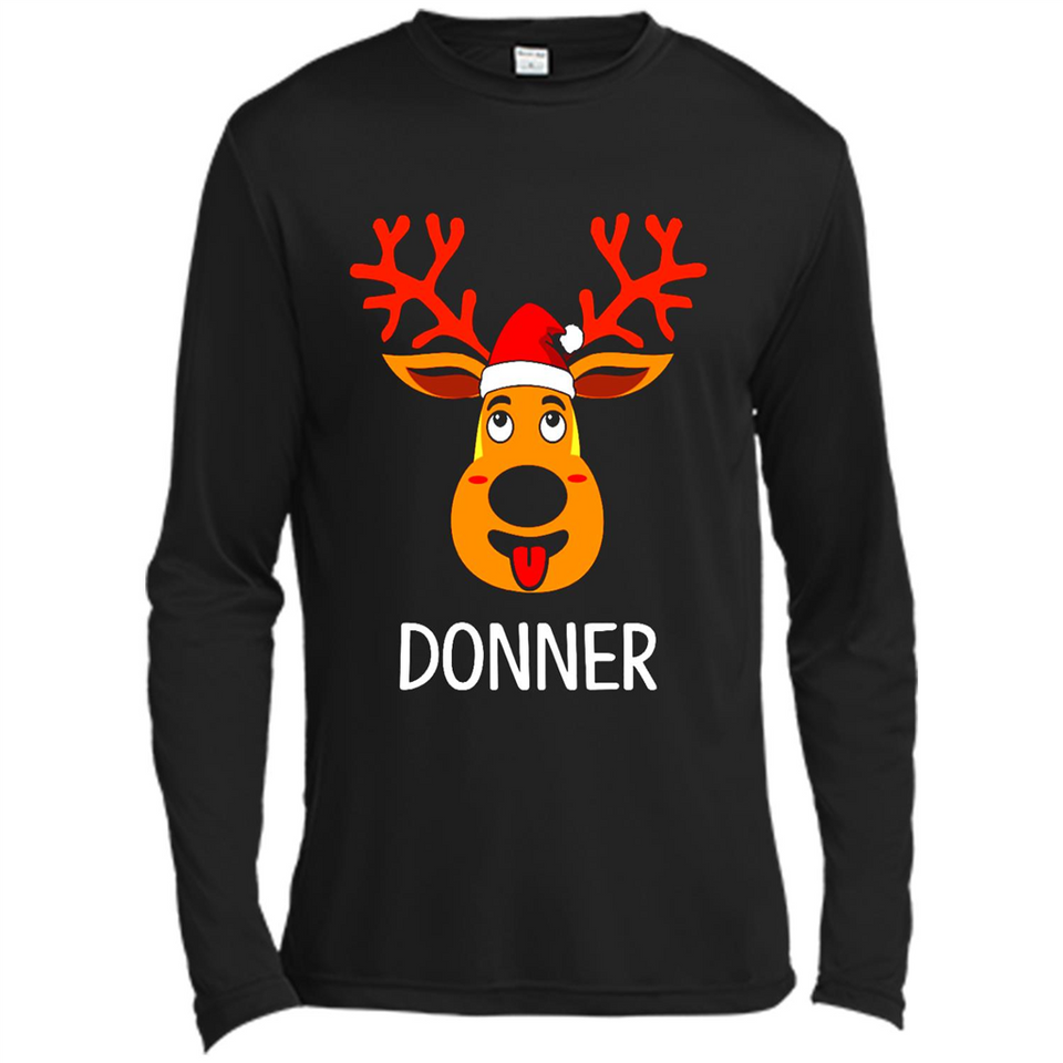 Donner Reindeer Santa Claus Funny Xmas Holiday T-Shirt - Canvas Long Sleeve T-Shirt