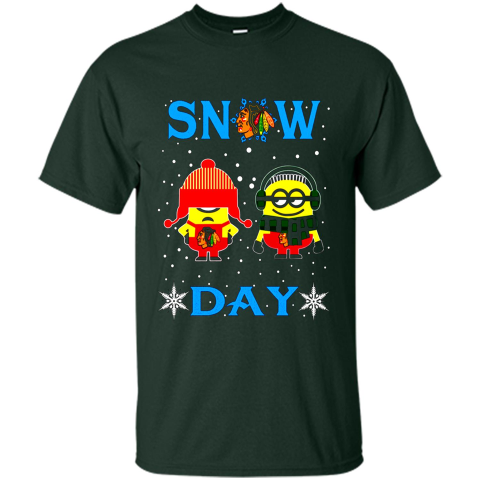 Snow Day Shirt For Chicago Blackhawks Vs Minion Fans pingpong