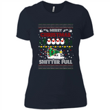 Merry Christmas Shitter Full Christmas Tree Snowman Sweater PINGPONG - Ladies' Boyfriend T-Shirt