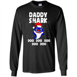 Daddy Shark Costume Reindeer Funny Christmas T-Shirt - Long Sleeve T-Shirt