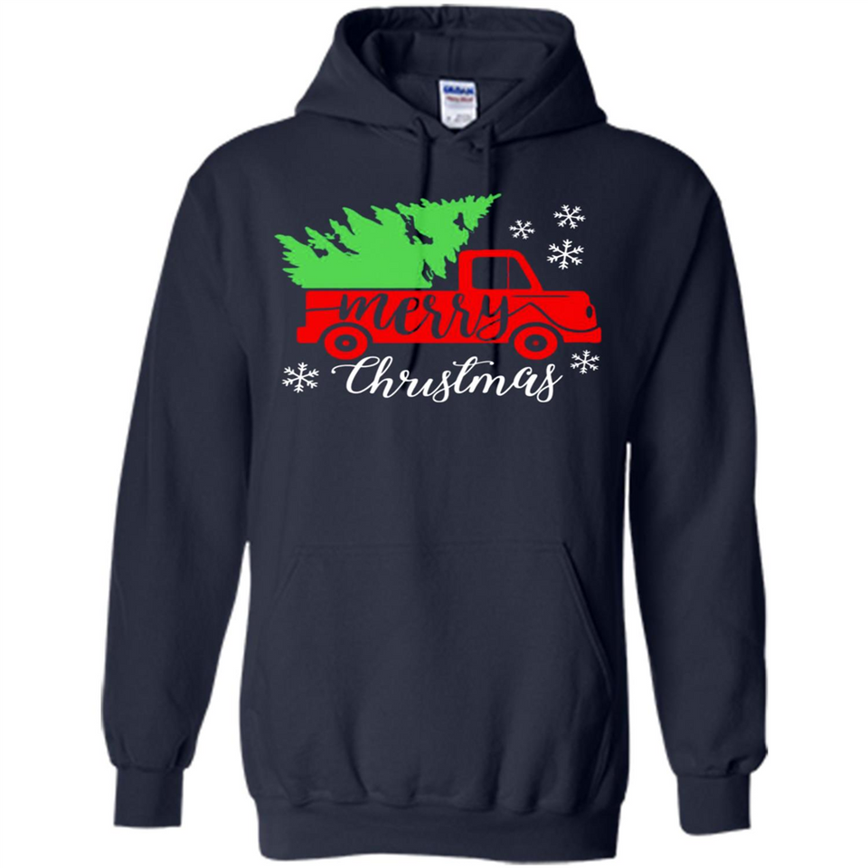Vintage Christmas Classic Truck T-Shirt with Snow and Tree