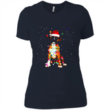 Christmas Lights Boxer Dog Funny Xmas Sweatshirt - Ladies' Boyfriend T-Shirt