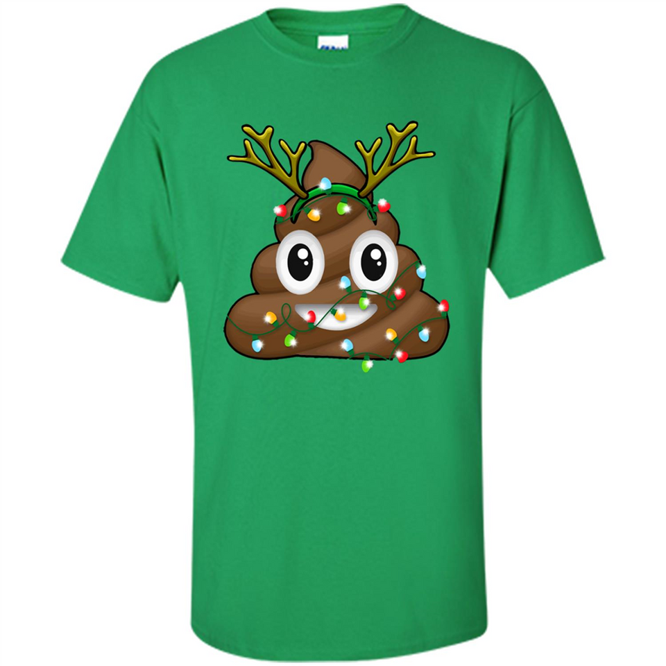 Reindeer Poop Emoji Cute Merry Christmas T-Shirt - Shirt
