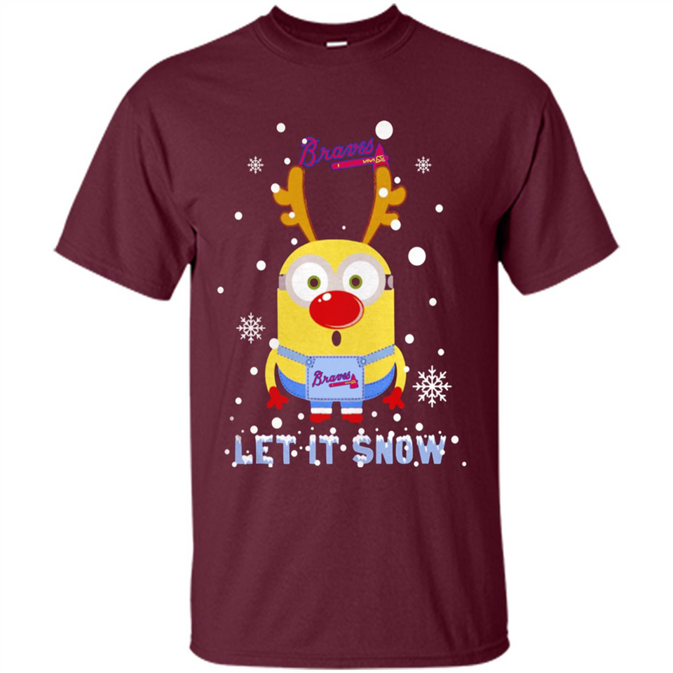 Minion Atlanta Braves Ugly Christmas Sweater Let it Snow - Shirt