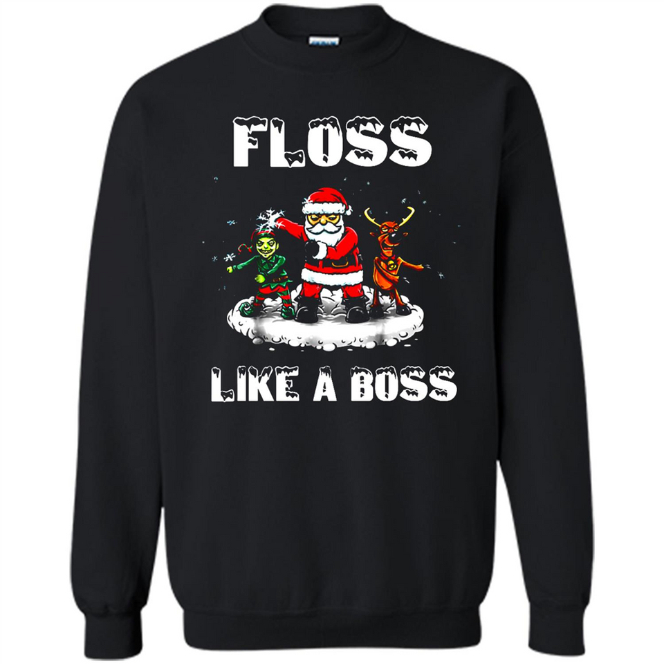 Floss Like A Boss Santa Flossing Dance Funny - Sweatshirt