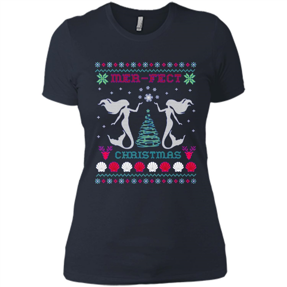 Mermaid Mer-Fect Ugly Christmas Sweater - Ladies' Boyfriend T-Shirt