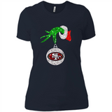 Amazing tee San Francisco 49ers Glitter Grinch Monogram Ornament Christmas Gift - Ladies' Boyfriend T-Shirt
