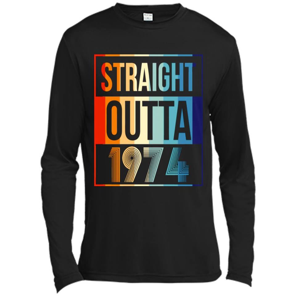 Retro Straight Outta 1974 44 Years Old - Canvas Long Sleeve T-Shirt