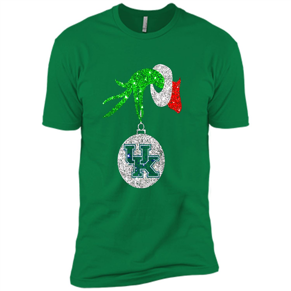 Amazing shirt Kentucky Wildcats Glitter Grinch Monogram Ornament Christmas Gift - Premium Short Sleeve T-Shirt