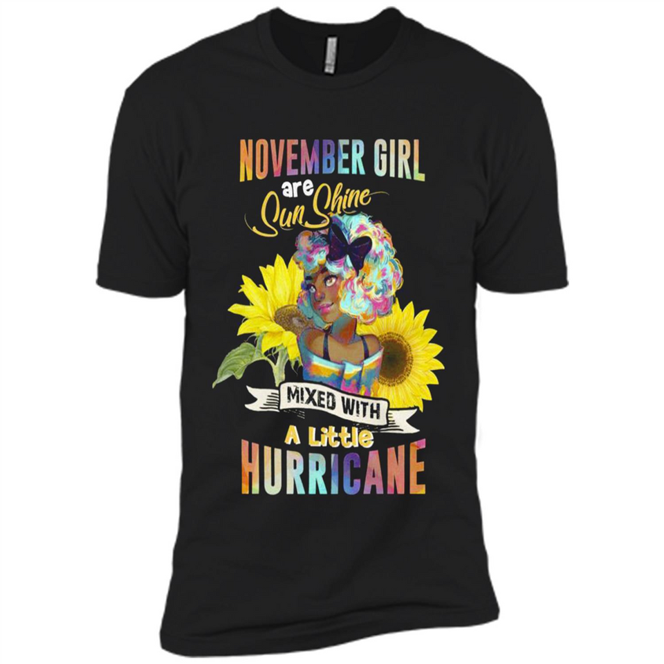 November Girls Sunflower - Premium Short Sleeve T-Shirt