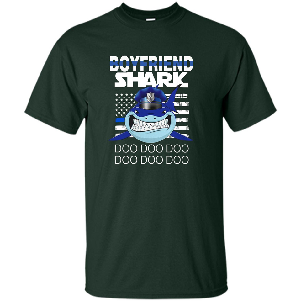 Police boyfriend Shark Blue Line Tee