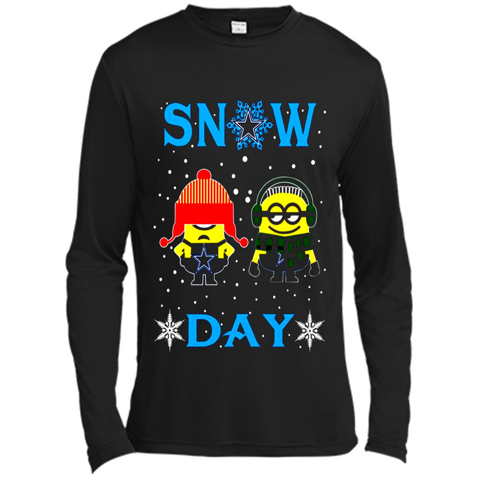 Snow Day Shirt For Dallas Cowboys Vs Minion Fans pingpong