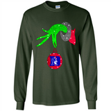 GRINCH HAND HOLDING DUKE BLUE DEVILS GLITTER CHRISTMAS PINGPONG