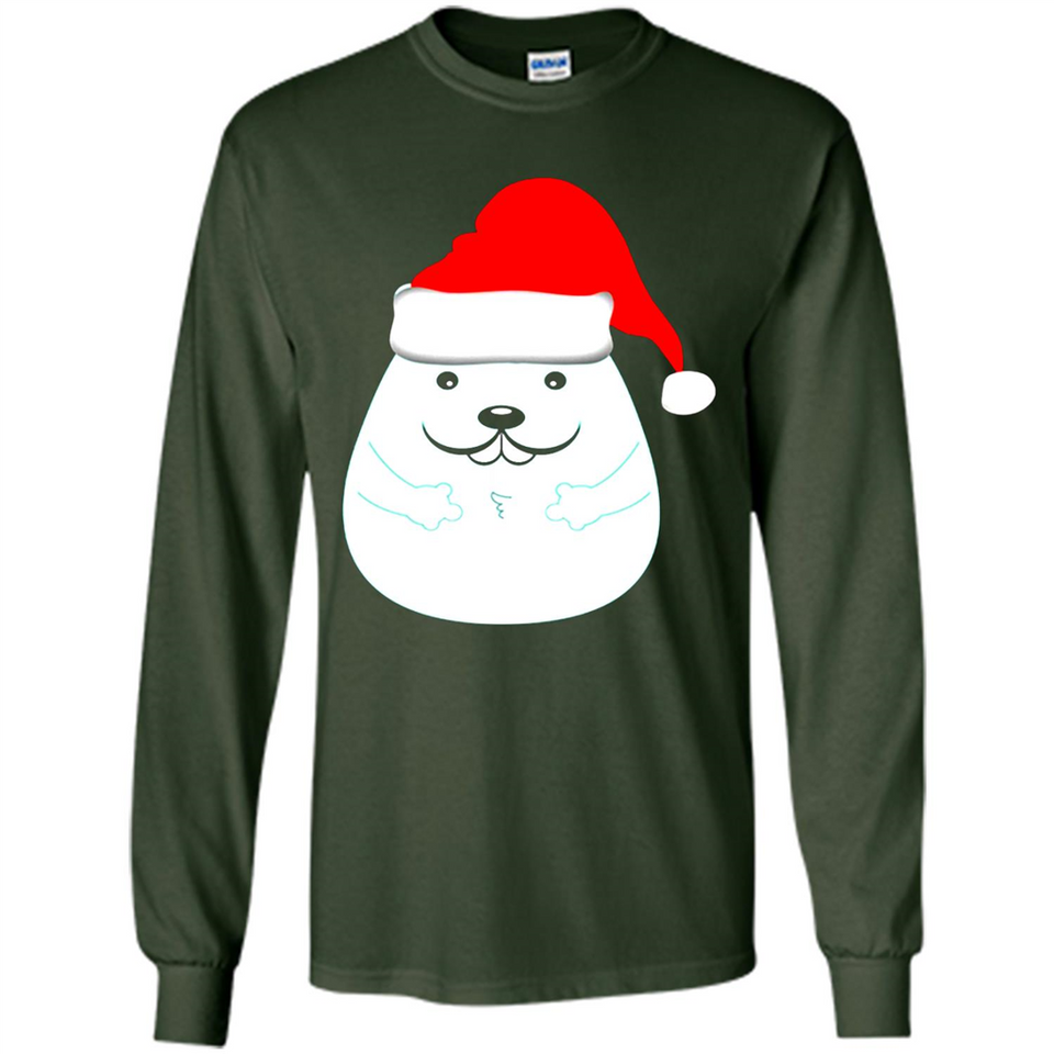 Funny Hamster Christmas t-shirt Santa Hat - Long Sleeve T-Shirt